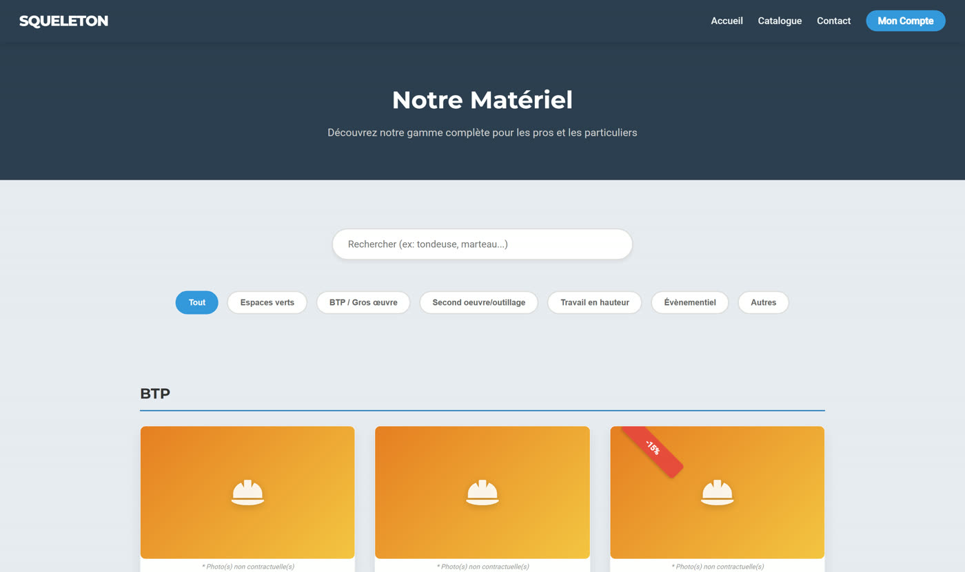 A filterable catalogue, availability in real time