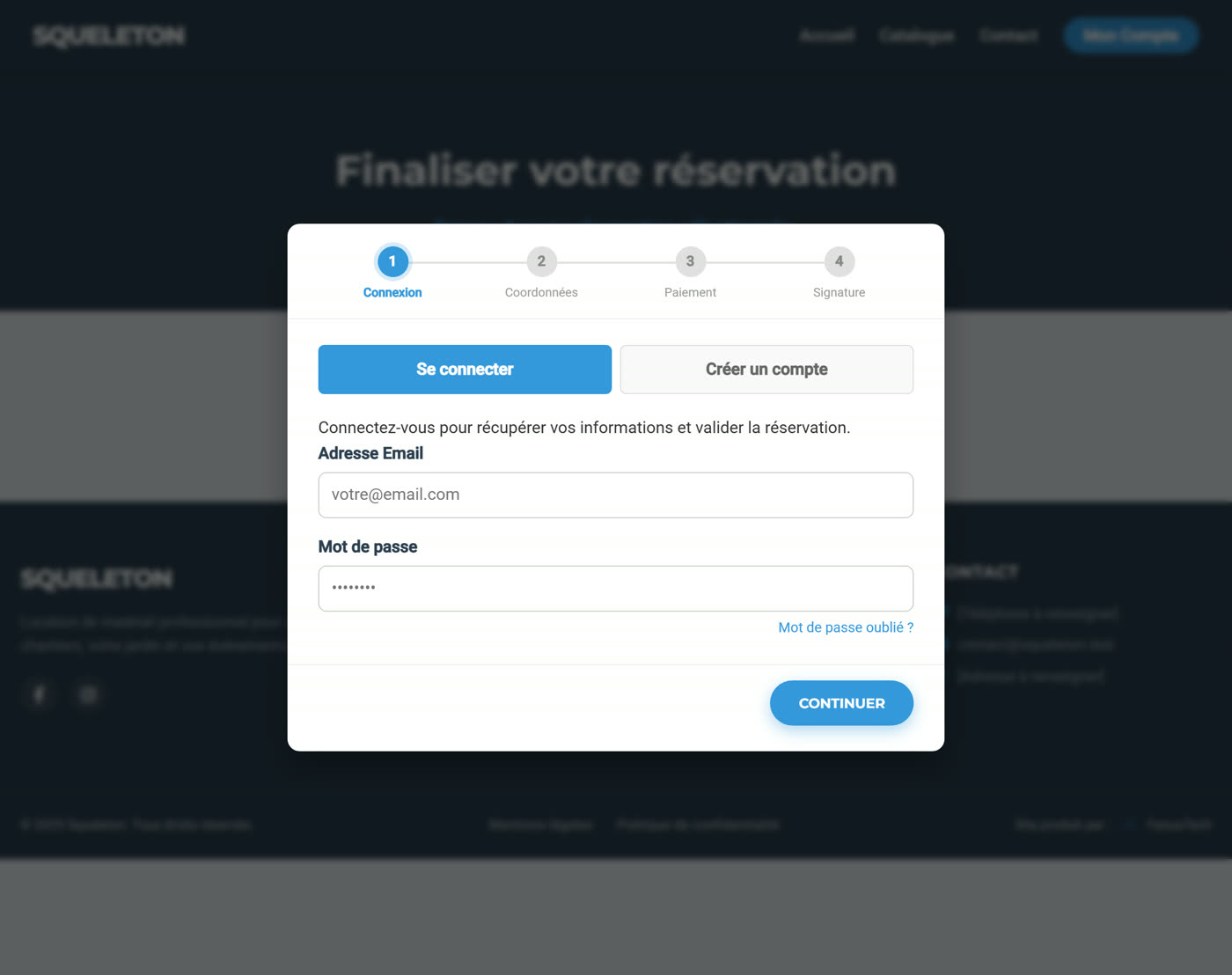 Booking in 4 steps, signature included
